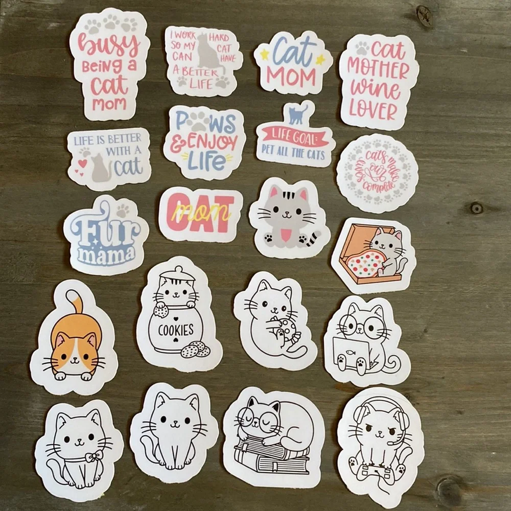 Handmade Cat Mom Stickers